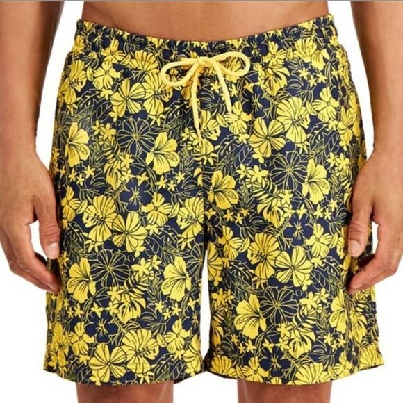 🚗 SALE! 5/$50 Charter Club Hawaiian Print Swim Shorts - Picture 1 of 7